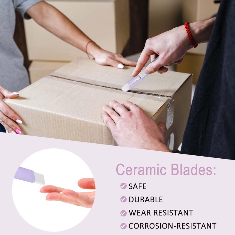 5 Pcs Utility Knife Box Cutters, Ceramic Blades, Retractable box