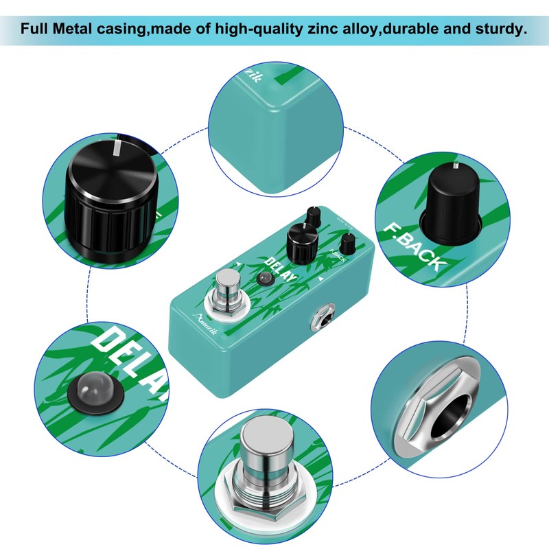 Amuzik Analog Delay Pedal Guitar Delay Effects Pedals Vintage Delay