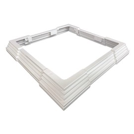 White Adjustable (4"-6.5") Vinyl 4-pc"Sleeve" Trim Ring