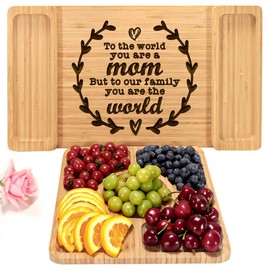 C-B005 Mother's Day Cheese Board Set - Heartwarming Gift Idea from Daughter & Son for Mom's Birthday