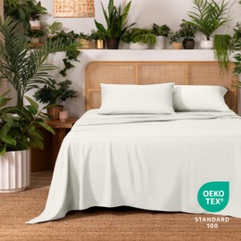 Ivy Union Twin Extra Long Sheet Set - Ultra-Soft Cooling with Deep Pockets - Breathable, Easy-Fit - Hotel Luxury Bedding Sheets & Pillowcases (Twin XL, Cream)