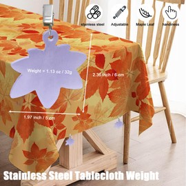 Tablecloth Clips, Leaf Tablecloth Weights Clip Heavy Stainless Steel Table Cloth Holder Clips Cover Clamp Added Weight for Shower Curtain Wind Outdoor Picnic Party Wedding Home Camping Accessories