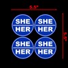 She Her Pronouns Set of 4 Sticker Decal Notebook Car