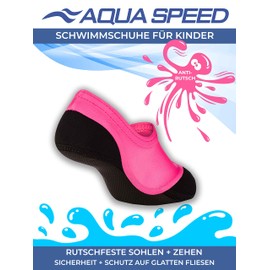 Aqua Speed Neoprene Socks for Children and Adults, Swimming Socks for Men and Women, Neoprene Swimming Socks for Girls and Boys, Aqua Socks, Beach Socks, Swim Socks Kids, Water Socks, UK Children Size 4 - Adult Size 10, pink, 22 / 23
