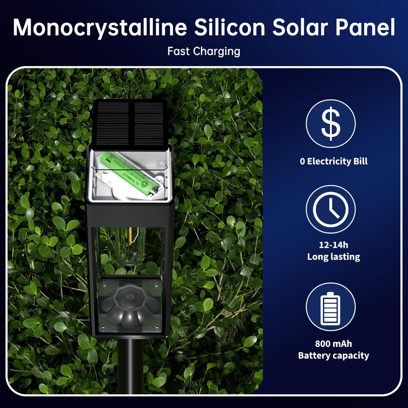 NEWMESSI Solar Pathway Lights Outdoor Solar Garden Lights Waterproof Bright