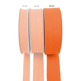 TEXTEX = 40mm Wide Bias Binding. 50% Cotton and 50% Polyester. Piece of 10m - (Orange)