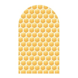 Iydamc Honeycomb Arched Fabric Backdrop Covers for Bee Day Party Cute Bee Arch Covers Stretchy Backdrop Baby Shower Decor Props(Cover Only)