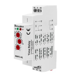 Delay Time Relay, GRT8-M1 AC DC 12V, 24V, 120V, 16A Multifunction Timer Relay with 10 Function Selections, 0.1 sec-10 Days, Delay ON Off, Din Rail Timer (M1 230VAC)