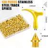 130 Pack 3/16 Inch Stainless Steel Pyramid Track Spikes with