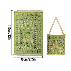 Abiyou Muslim Prayer Mat, Islamic Prayer Rug, Islamic Prayer Mat with Elegant Design Bag, Portable Foldable Prayer Rug, Ramadan Prayer Rug, Muslim Foldable Prayer Mat, for Ramadan (Yellow Green)