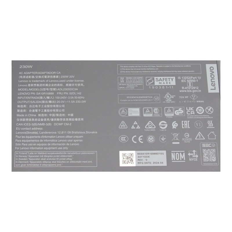 Lenovo Legion Pro 5-16ACH6 (82JS) Original Power Supply 230.0 Watt