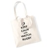 Keep calm and watch rugby tote bag