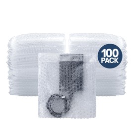 Self Seal Bubble Pouches - ALTERNIUM Bubble Bags for Packing, Packaging Filler for Moving Cushioning Wrap for Fragile Items, Dish Packing Kit Shipping Supplies for Small Business - 100pcs 7.5x7.5 Inch