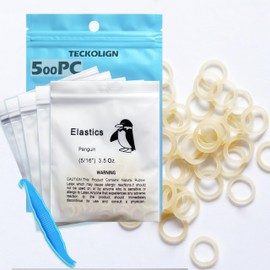 Orthodontic Elastic 500 pcs Dental rubber bands (Medium, 3.5 Oz,5/16,Penguin),Teckolign Orthodontic Rubber Bands, 500 Pack,Orthodontic Supplies,Great for Dreadlocks, Braids, Tooth Gap, Braids, Dog