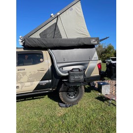 Tire Table Small Aluminum Camping Table for Camp, Travel, Tailgating, Biking, Hunting and Outdoor Work | Easily Holds 50 Pounds | No Tools or Hitch Required for Installation | 23.5" x 19" x 1.5"