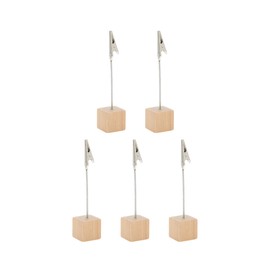 CAPASTEC Memo Clip Memo Holder Memo Stand Wood Card Holder Photo Frame for Office Desktop Supplies Stationery Set of 5 Solid Wood