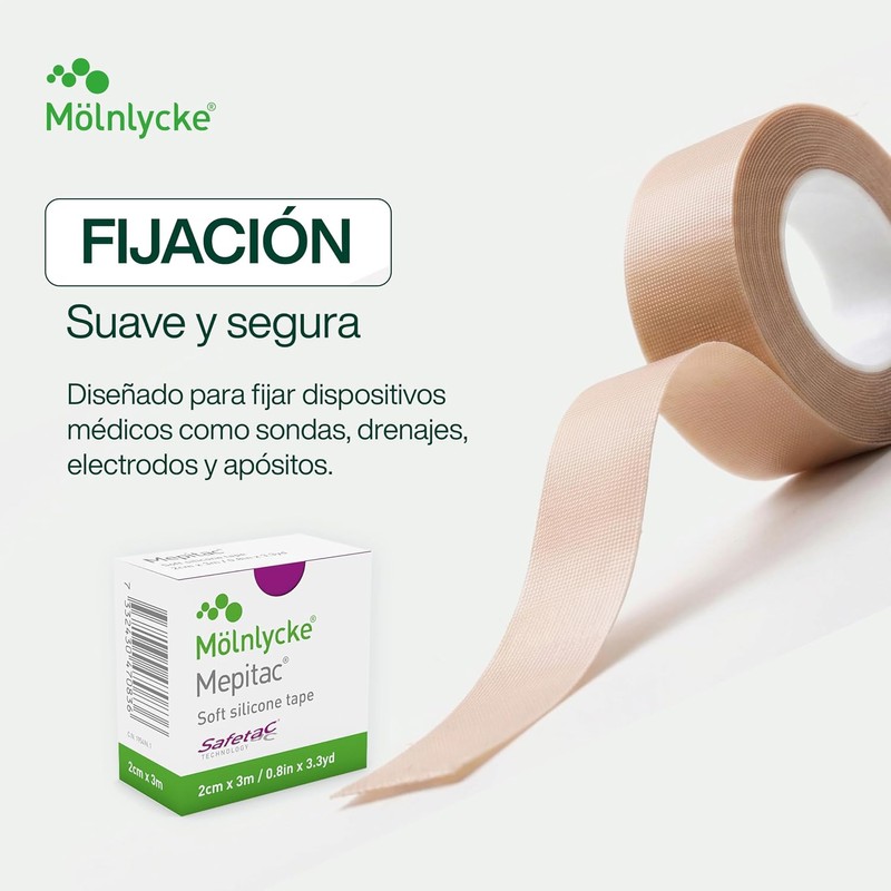 Mepitac 2 cm x 3 m Cinta De Silicona Para