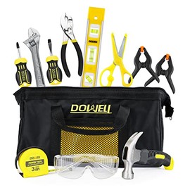 DOWELL Tool Set with Tool Bag, Real Hand Tools for Boys& Girls, Age 12+
