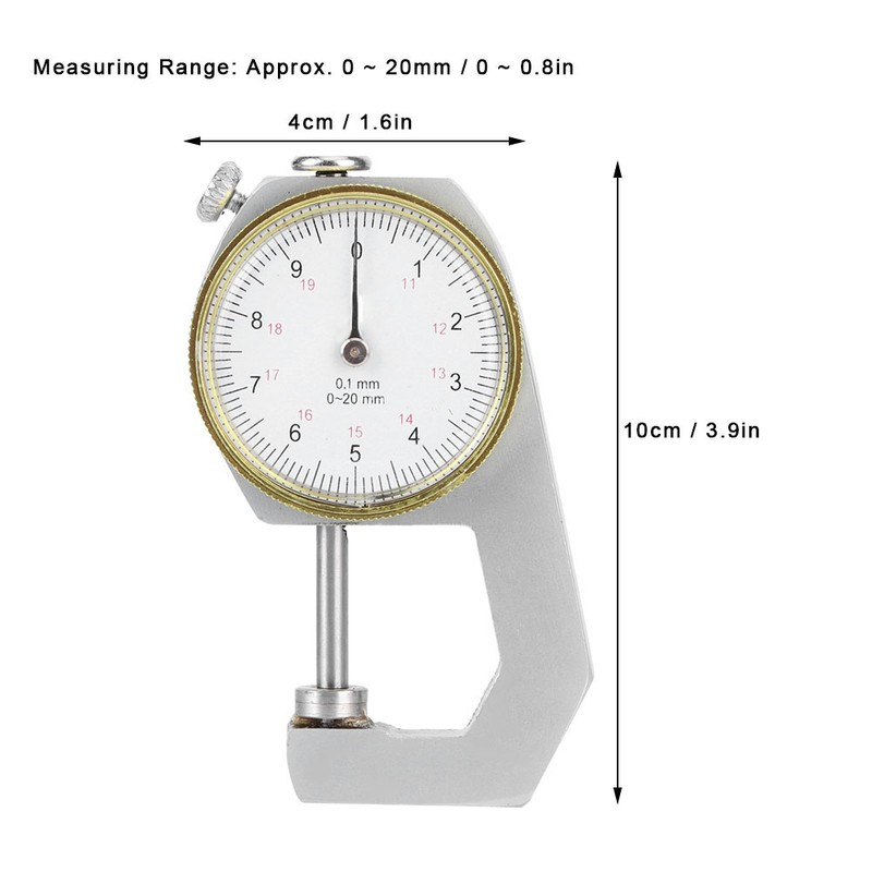 Thickness Gauge Silver Portable Accurate Measuring Jewelry Leather Board Equipment