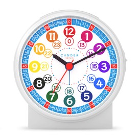 Cander Berlin MNU 1009 Children's Alarm Clock Silent and MNA 1030 M Wrist Watch Learning Clock Pink Children's Clock Silent Light Snooze Table Clock Alarm Clock Children Lighting Low Noise Snooze