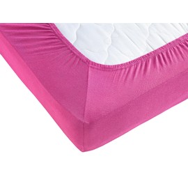 Visaggio Fitted Sheet, 100% Cotton Jersey Fitted Sheet, Bed Sheet, 28 Colours, Choice of Sizes, 180 x 200 cm - 200 x 200 cm