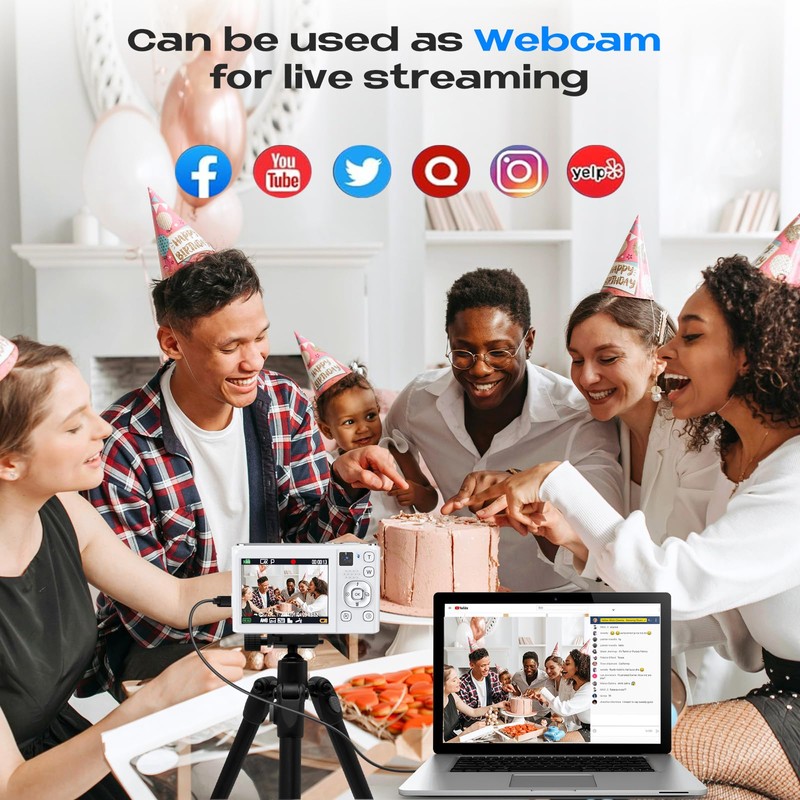 Bofypoo Digital Camera, 4K Autofocus Vlogging Camera with 32G Memory