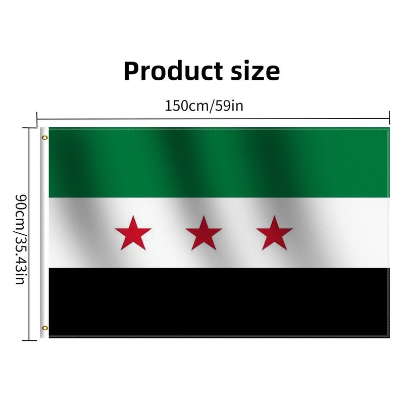 Premium Republic of Syria Syrian Arab Flag 3x5 Ft -