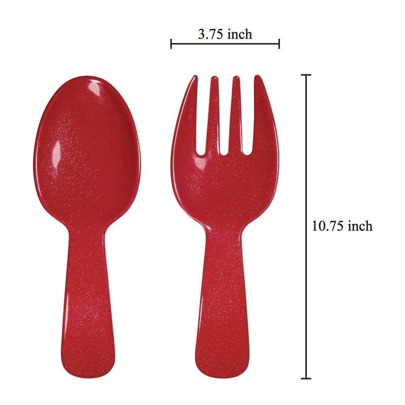 UPware 2-Piece 10.75 Inch Melamine Salad Server Serving Utensil Set