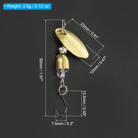 PATIKIL 1/8 oz Fishing Lures Spinnerbait, 5 Pack Single Hook Trout Spinners Casting Fishing Spinner Baits Tackle for Freshwater Saltwater Fishing, Gold Tone