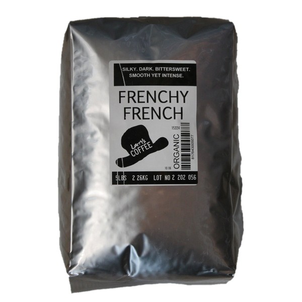 Larry's Coffee Organic Fair Trade Whole Bean 5-Pound Bag FBA278507, Frenchy French, 80 Ounce