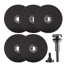 EMVANV 6pcs/Set Cut Off Wheel Set for Die Grinder, Round Hole Cut Off Wheel Metal Cutting Disc with 1/4 Stem Mounting Mandrel, Die Grinder Rotary Tool for Drill Attachment Cutter Discs, Black