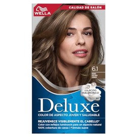 Wella Deluxe Tinte Permanente 6.1 Rubio Oscuro Cenizo, 207 g