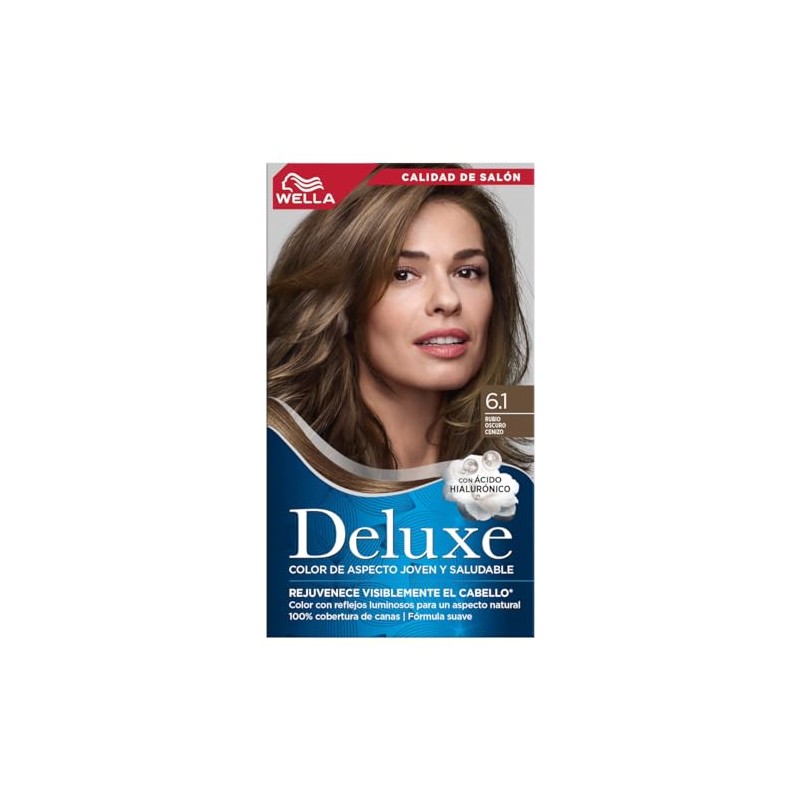 Wella Deluxe Tinte Permanente 6.1 Rubio Oscuro Cenizo, 207 g