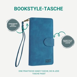 caseroxx Premium Velour Faux Leather 6 Card Slots Large Zipped Coin Pocket Holder Magnetic Loop Carabiner for Doro 8100/8110/8200/8210