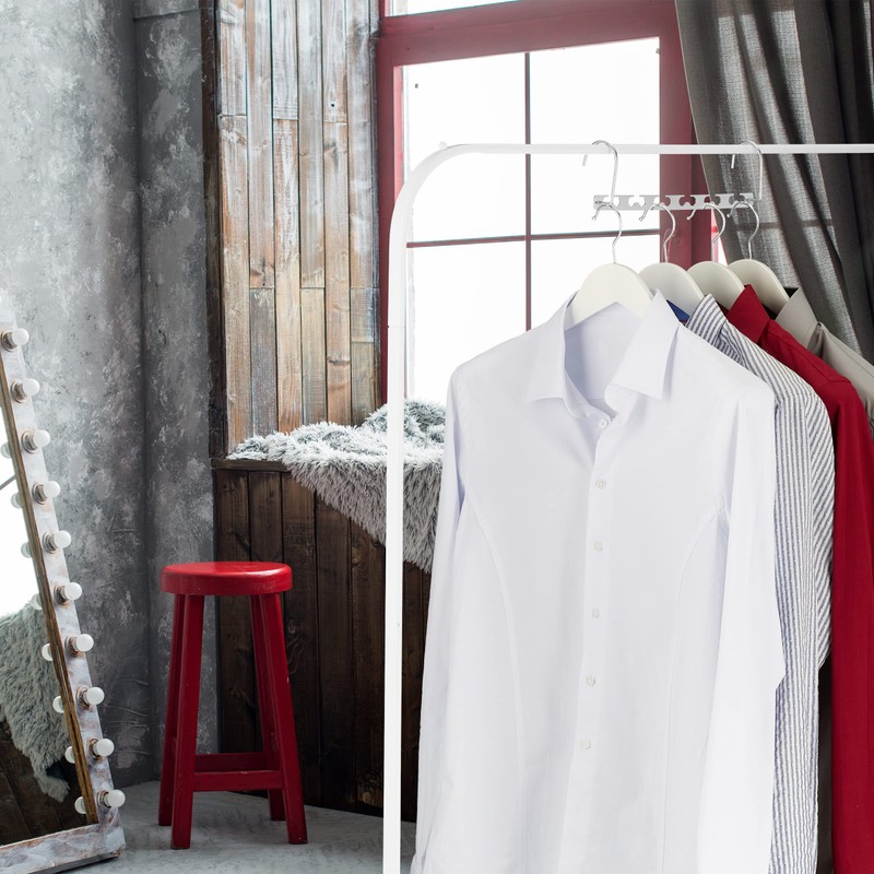 Relaxdays Space-saving hangers, set of 6, for 12 hangers, horizontal