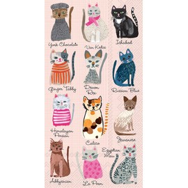 Boston International IHR - Servilletas de papel de 3 capas, invitados, gatos frescos