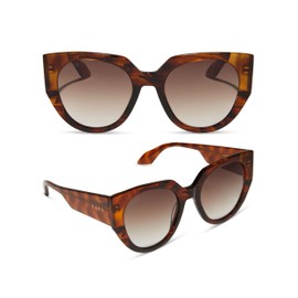 DIFF Ivy Designer Sunglasses for Women, UV400 Protection, Sequoia Tortoise + Brown Gradient