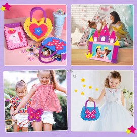 Tacobear Gift Girls | Sewing Kit Children Sewing Children Unicorn Butterfly Castle Sewing Kit Made of Felt Craft Set Children Craft Material DIY Craft Creative Gift for Children Girls 5 6 7 8 9 Years