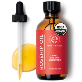 Eve Hanson Rosehip Oil - Organic Cold Pressed Seeds |Moisturizing and fast-absorbing moisturizer 2 ounces Size / 이브 핸슨 로즈힙 오일 - 유기농 콜드 프레스 씨앗 | 보습 및 빠르게 흡수되는 보습제 2온스 Size