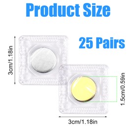 25 Pairs of Magnets for Sewing, Hidden Magnetic Closures, Magnetic Closure, Bag, Invisible Magnetic Buttons, Sewing Magnetic Button, Magnetic Sewing Accessories for Handbags, Clothes, Leather Crafts