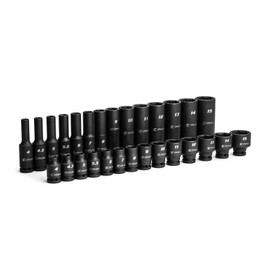 Capri Tools 1/4-Inch Drive Master Impact Socket Set (Shallow & Deep Set / 4-15 mm)