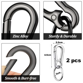 LABUYI Pack of 3 Carabiner Hooks Small, Carabiner Keyring, Key Carabiner, Carabiner Hook, Key Chain, Carabiner, Small, Key Carabiner, Silver