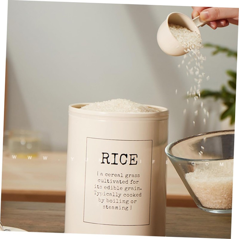 Mikinona Sturdy Rice Storage Container Airtight Grain Holder Scoop for