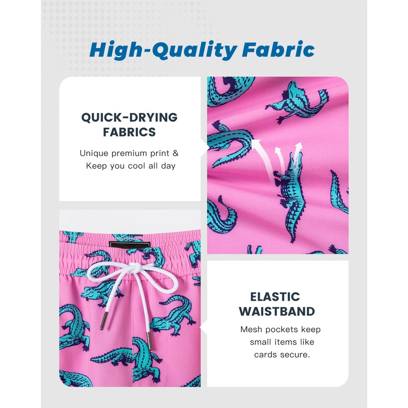 SURF CUZ Mens Swim Trunks with Compression Liner Mens Swimming