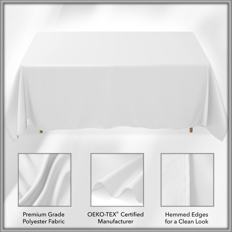 Lann's Linens 5 Pack 90 x 132 Inch Rectangular Tablecloth,