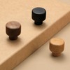 Evionlin 8 pcs Walnut Wood Round Chinese-Style Cute Cabinet Door
