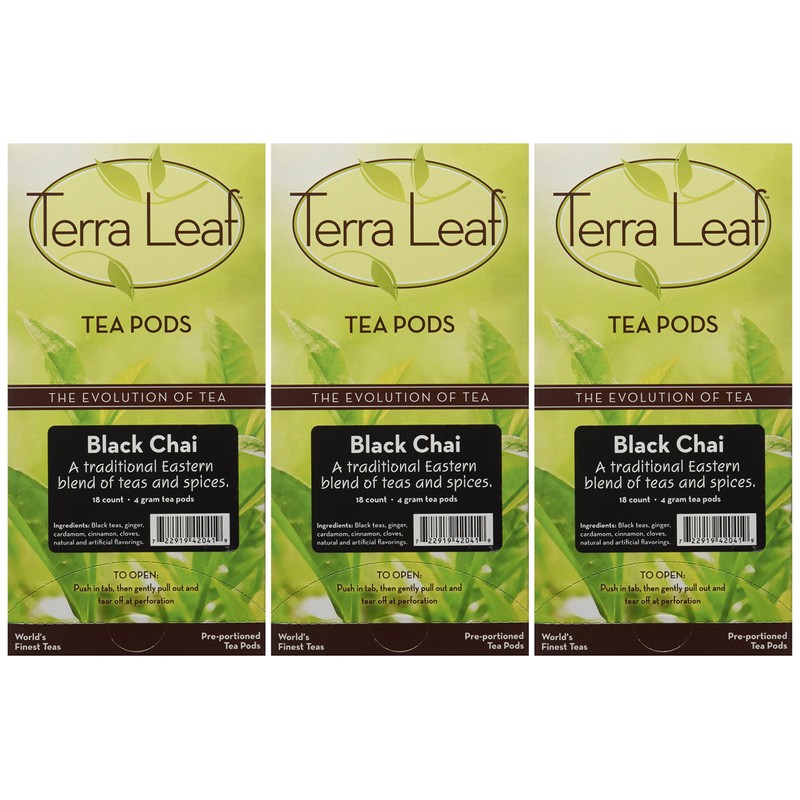 Terra Leaf Black Chai Tea Pods, 54 Count