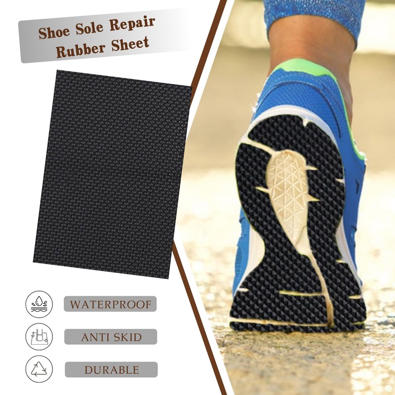 Shoe Rubber Sole Sheet, 1.2MM Thick Shoe Sole Repair Rubber,