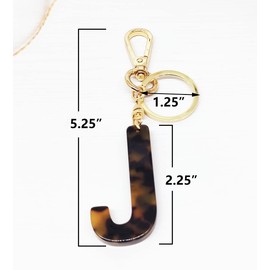 Junyuerly Letter Keychains for Women Initial Pendant KeyRing Cute Key chains Assecories for Girls (J)