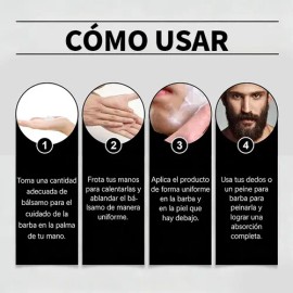Kit para Barba con Bálsamo y Crema JRFF&GWKY – Activa el Crecimiento del Vello Facial y Bigote con Aroma a Bergamota